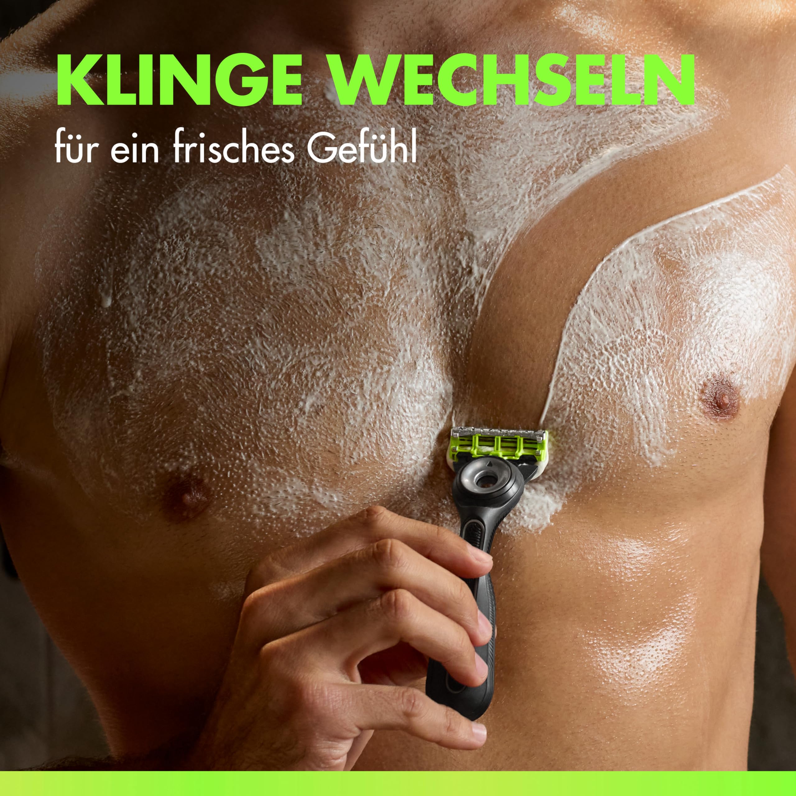 Gillette Labs Body & Intimate Rasierklingen, 12 Original Ersatzklinge, Grün