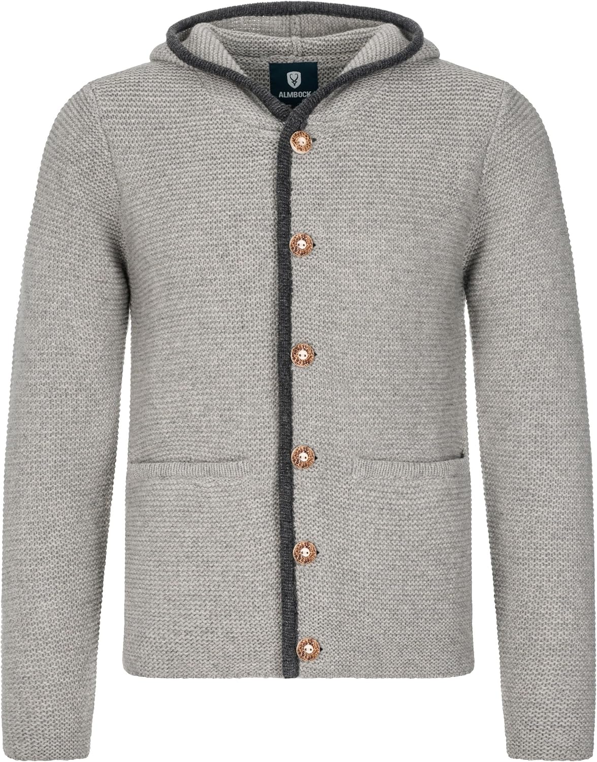 Herren Kostümjacke mit Hood - Kostüm Hoodie für Männer in Schwarz / Anthrazit und Grau und Braun - Traditionelle Strickjacke in S, M, L, XL, XXL, XXXL