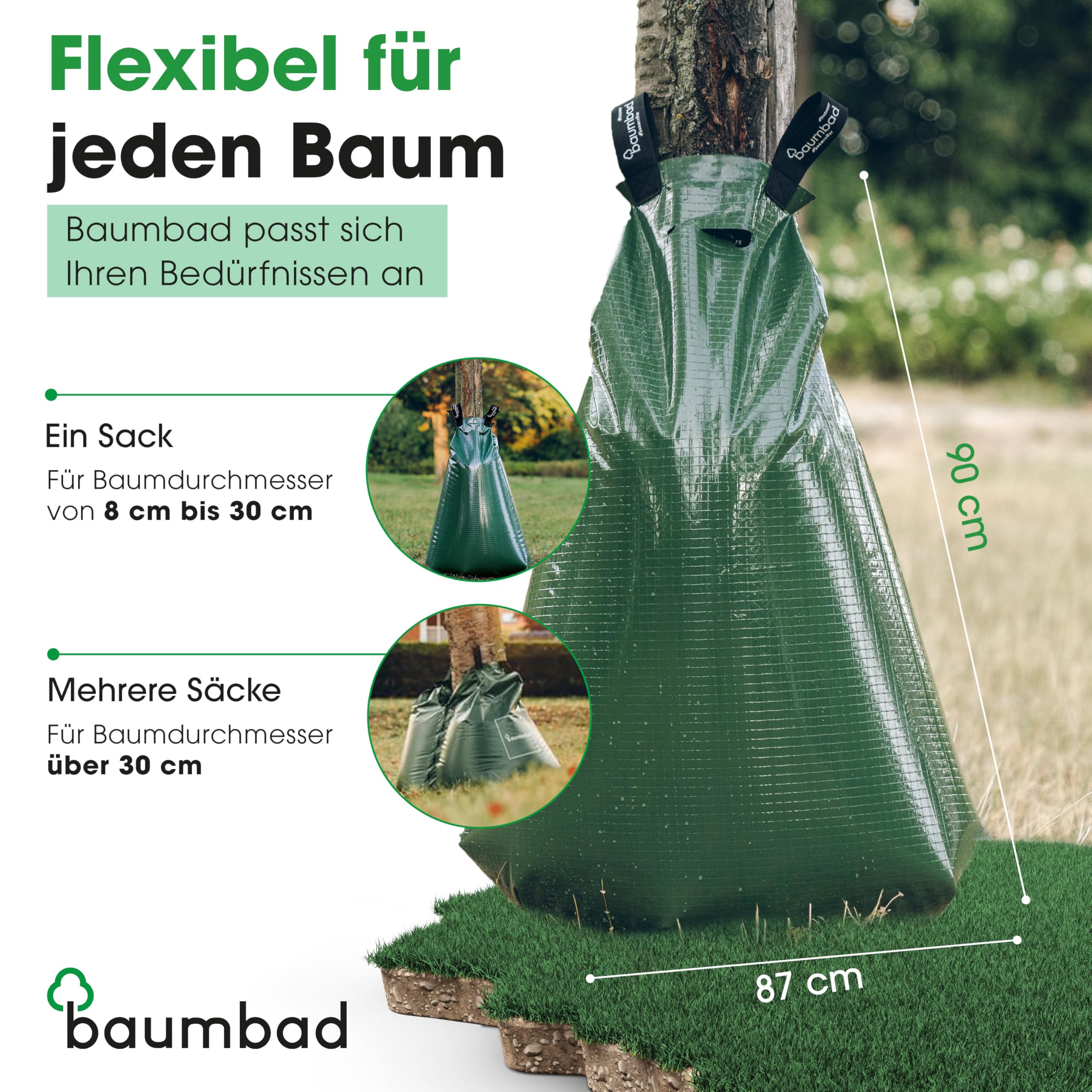 Premium Bewässerungsring 55 Liter, PVC UV Beständig, Baumring zur Bewässerung in Braun