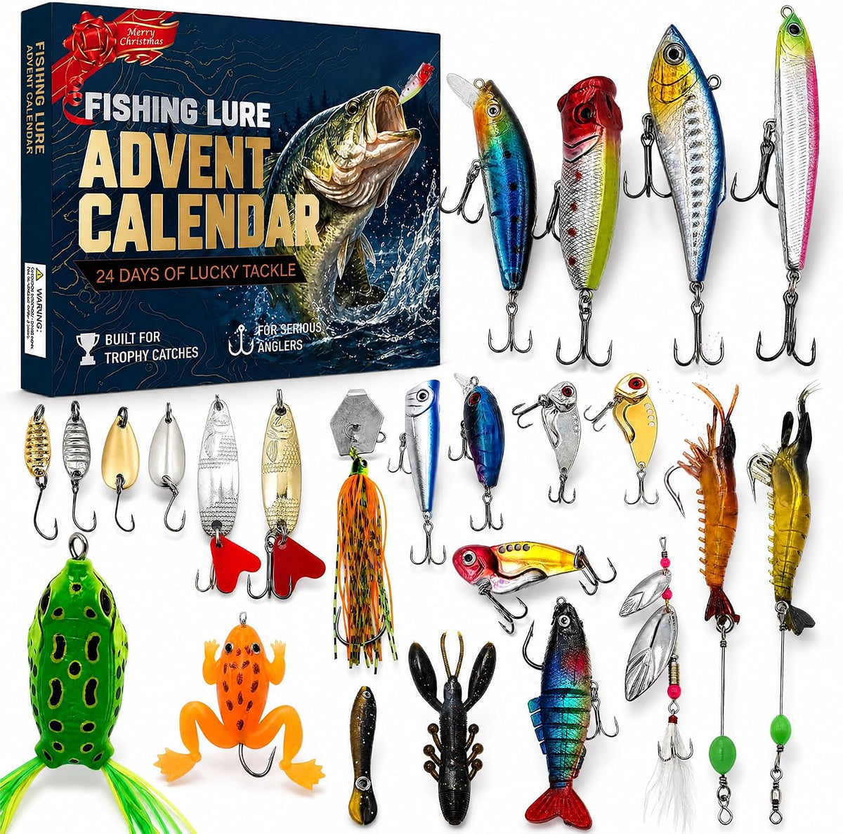 Adventskalender Angeln 2026 - Geschenke für Angler（24 Köder）