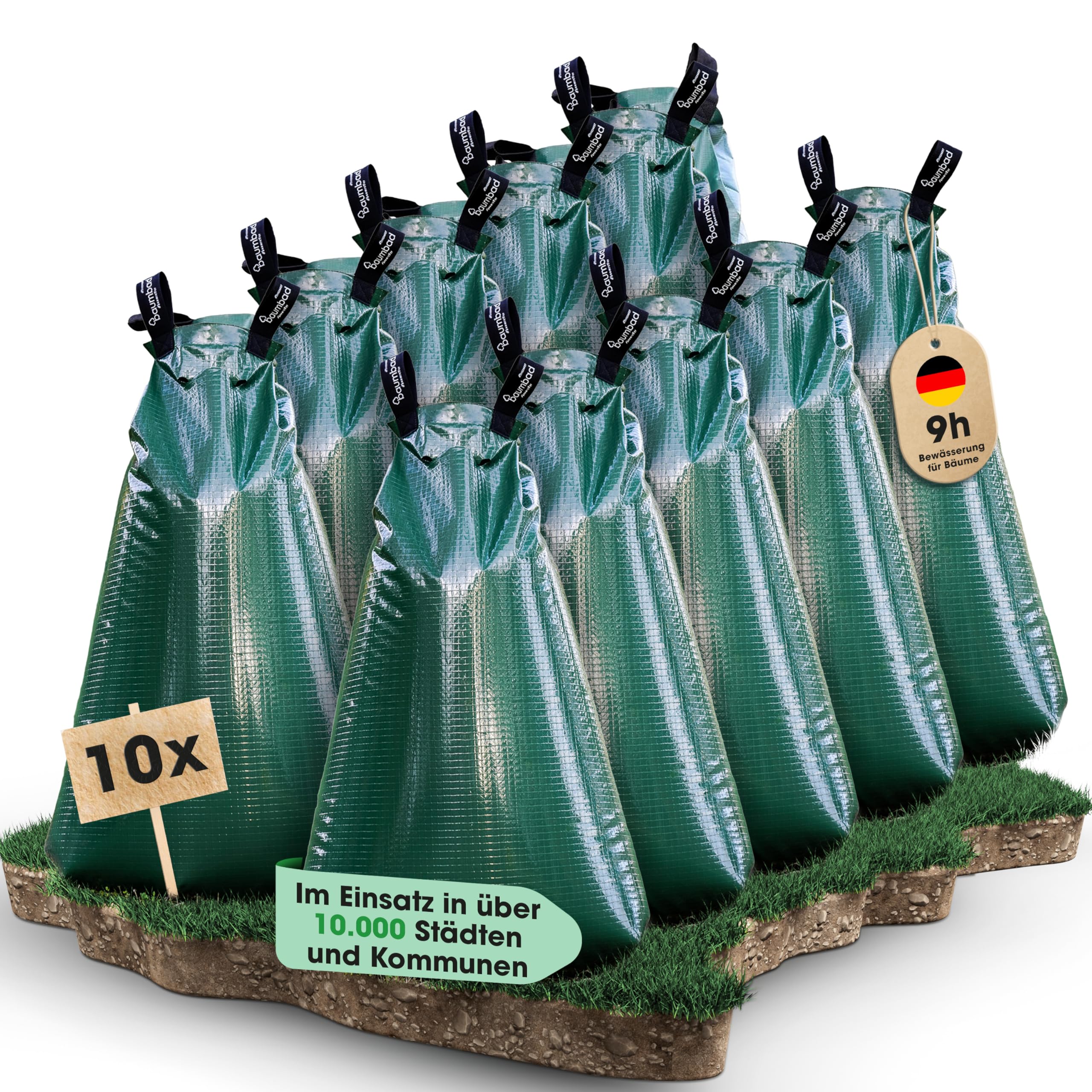 Premium Bewässerungsring 55 Liter, PVC UV Beständig, Baumring zur Bewässerung in Braun