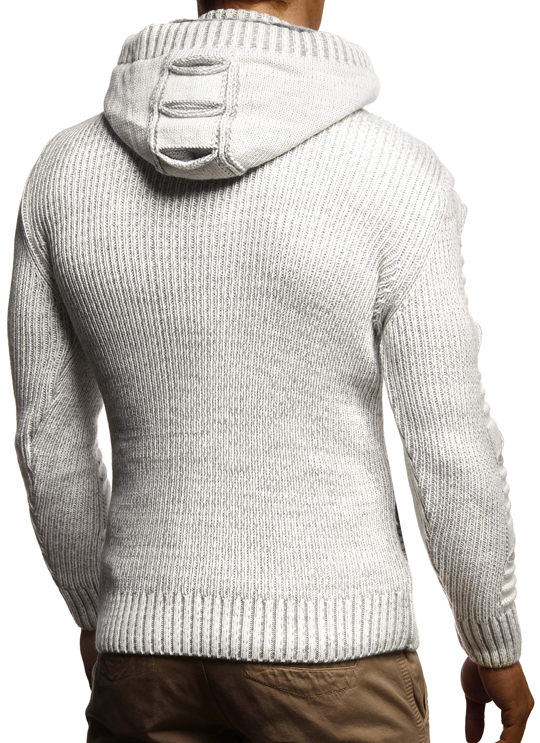 Herren Cardigan mit Hood und Zip, gestrickte Sweat Jacket für Winter und Sommer