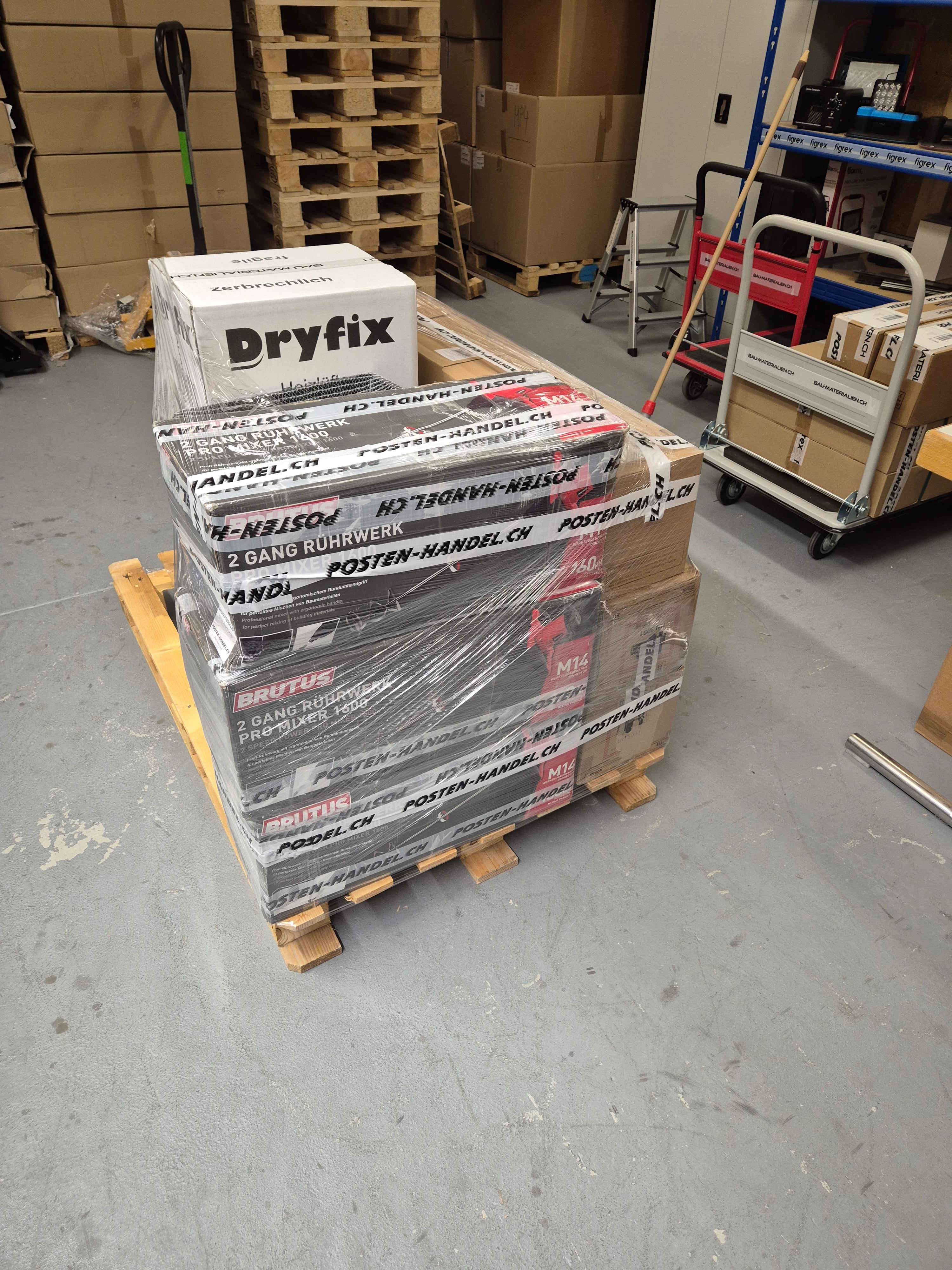 Restposten Palette Werkzeug / 2 x Heizlüfter 9 kW Dryfix / 1 x Turmventilator Dreo / 3 x Rührwerk Brutus / 4 x Fugen Reinigungsset - NEU & OVP - Verkaufs Wert + 2000.- / Gratis Lieferung!