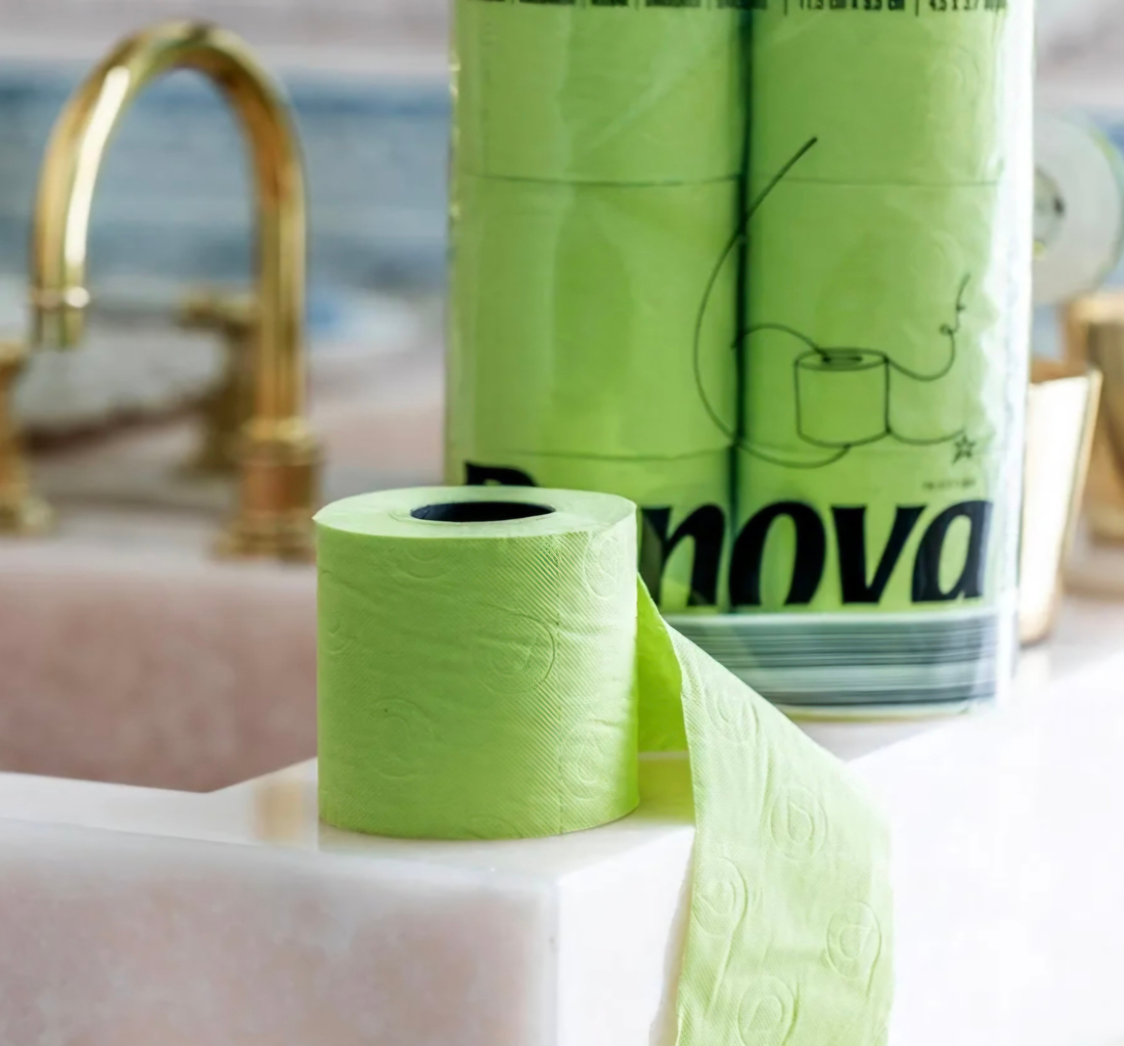 Toilettenpapier grün / WC-Papier grün / Pack à 6 Rollen