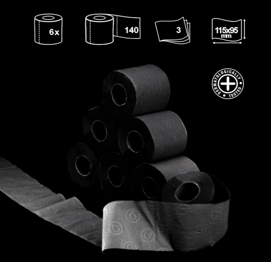 Black Label Toilettenpapier Schwarz / Pack à 6 Rollen