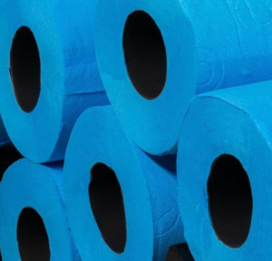 Toilettenpapier blau / WC-Papier blau / Pack à 6 Rollen
