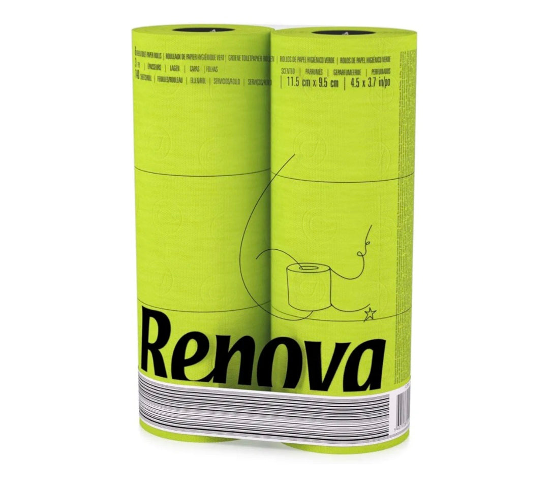 Toilettenpapier grün / WC-Papier grün / Pack à 6 Rollen