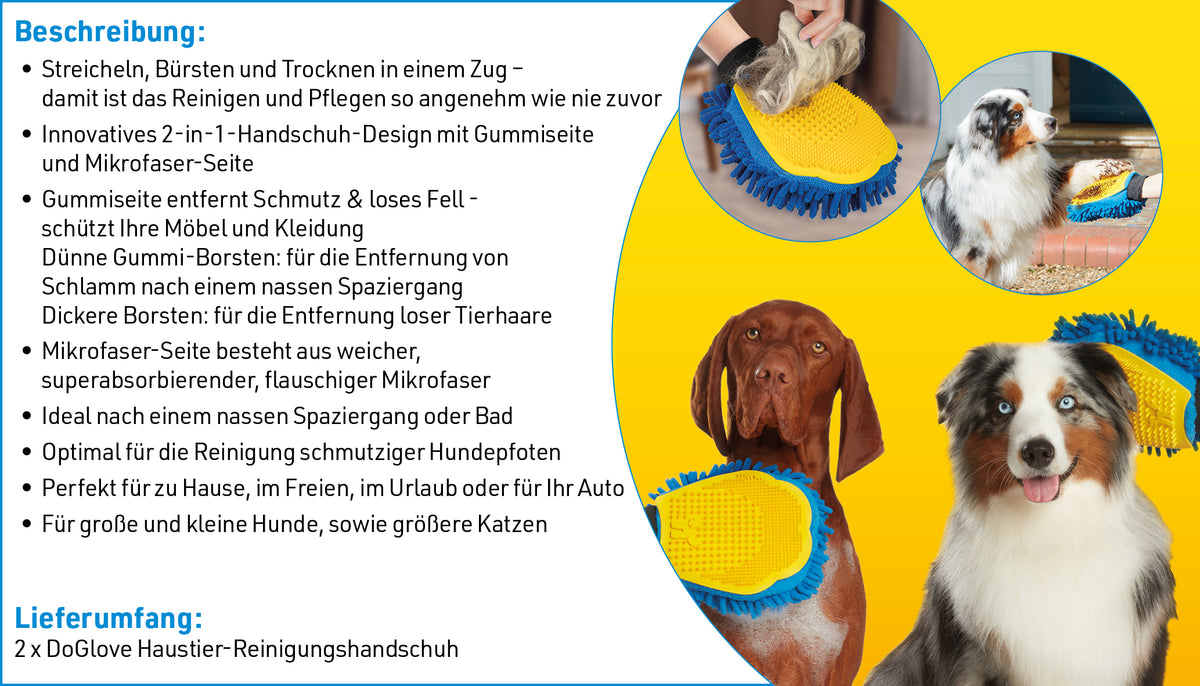 150 x Fellpflege - Trockenhandschuh - Restposten - Aus TV bekannt - Gratisversand!