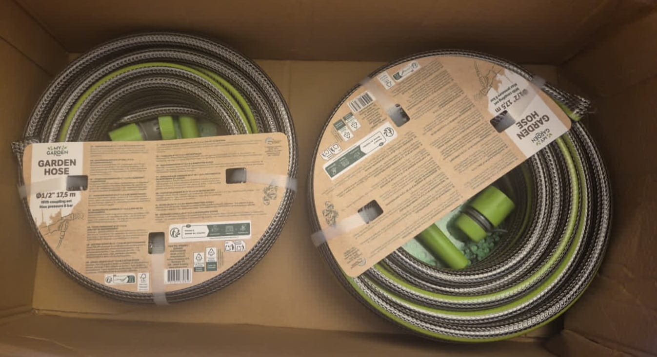 25000 x Gartenschläuche / Wasserschläuche / Ganzer Posten! NEU & OVP